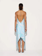 Elegant Summer Dress | Women’s Halter Neck Design with Irregular Hemline | Stylish and Comfortable for Special Occasions
