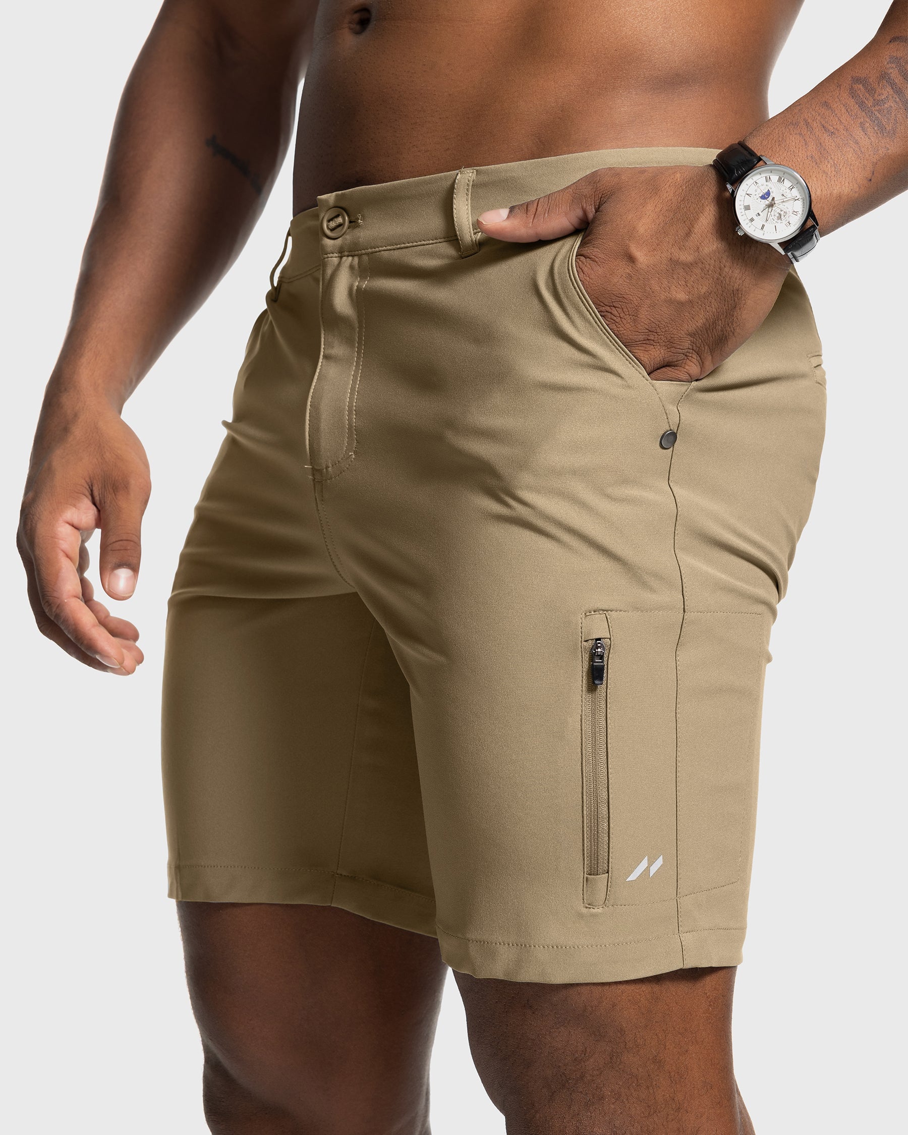 Elite Performance | Mens Chino Shorts with Four-Way Stretch | Modern Fit for Active Lifestyle