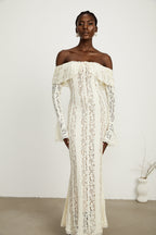Émeline – Floral Maxi Dress for Women with Off-Shoulder Design –...