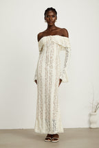 Émeline – Floral Maxi Dress for Women with Off-Shoulder Design –...