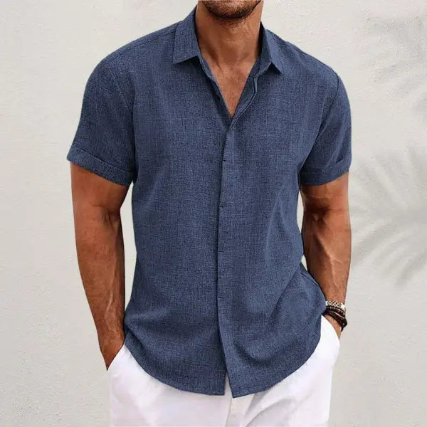 Women's Ethan | Casual Short Sleeve Men's Shirt, Relaxed Fit, Button-Down | Button-Down Design: The structured front add 1