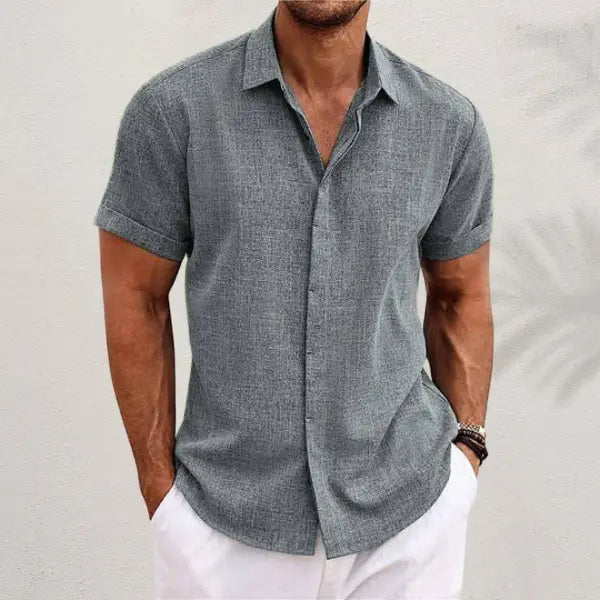 Women's Ethan | Casual Short Sleeve Men's Shirt, Relaxed Fit, Button-Down | Button-Down Design: The structured front add 2