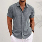 Women's Ethan | Casual Short Sleeve Men's Shirt, Relaxed Fit, Button-Down | Button-Down Design: The structured front add 2