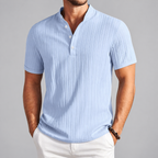 Everyday Essentials | Men's Henley Shirt with Breathable Fabric | Relaxed Fit for Summer Comfort
