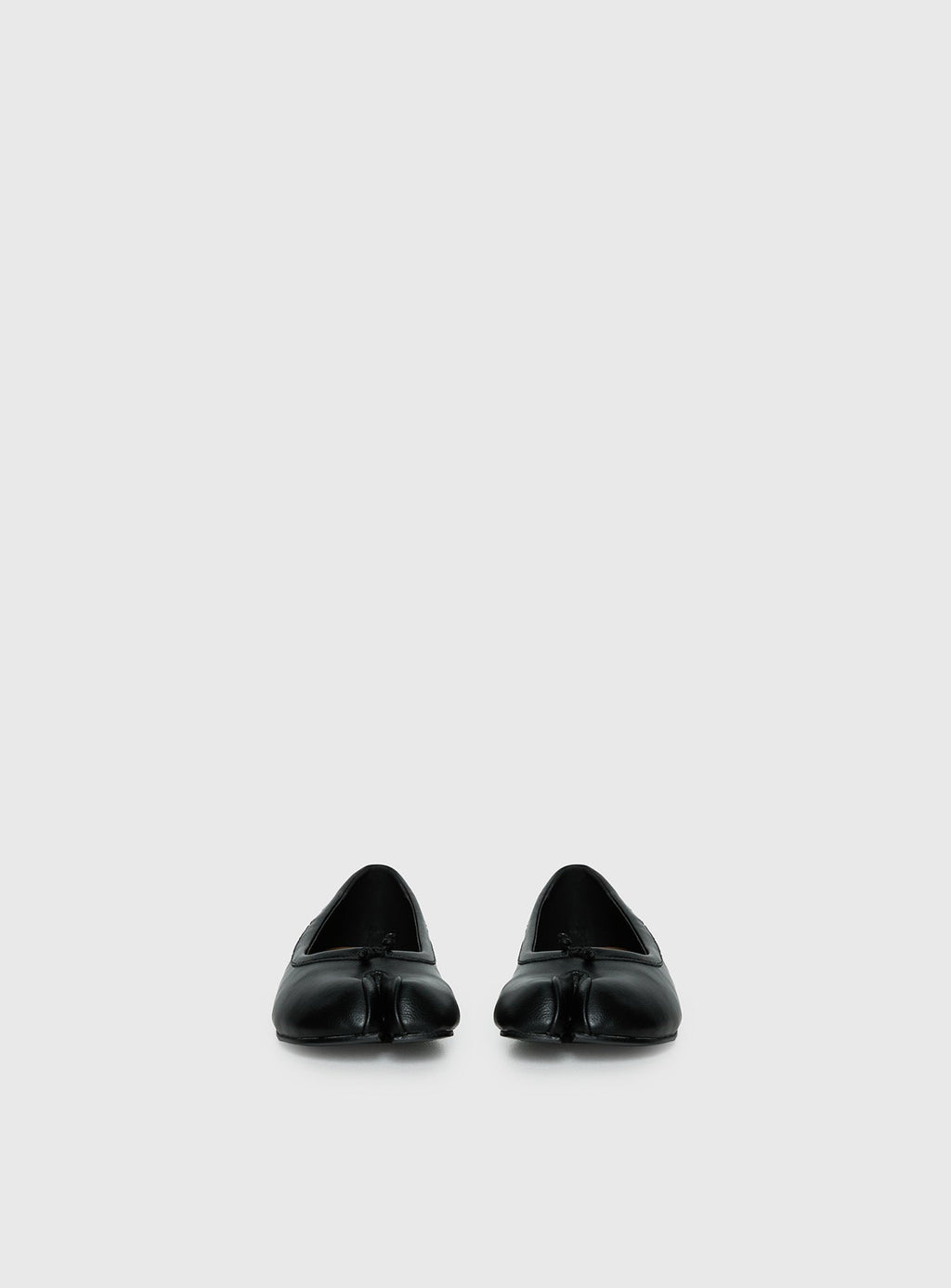 Faux Leather Black Ballet Flats with Mini Bow Tie | Stylish Ballerina Shoes for Comfort and Elegance
