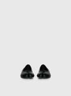 Faux Leather Black Ballet Flats with Mini Bow Tie | Stylish Ballerina Shoes for Comfort and Elegance