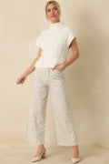 Women's I'm Sure of It Ivory Cable Knit Sleeveless Mock Neck Sweater | 60% Cotton & 40% Acrylic 0