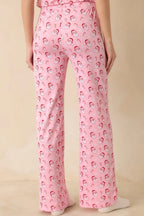 Women's Jolly Little Thing Light Pink Multi Santa Pajama Pants | 95% Polyester & 5% Spandex 4