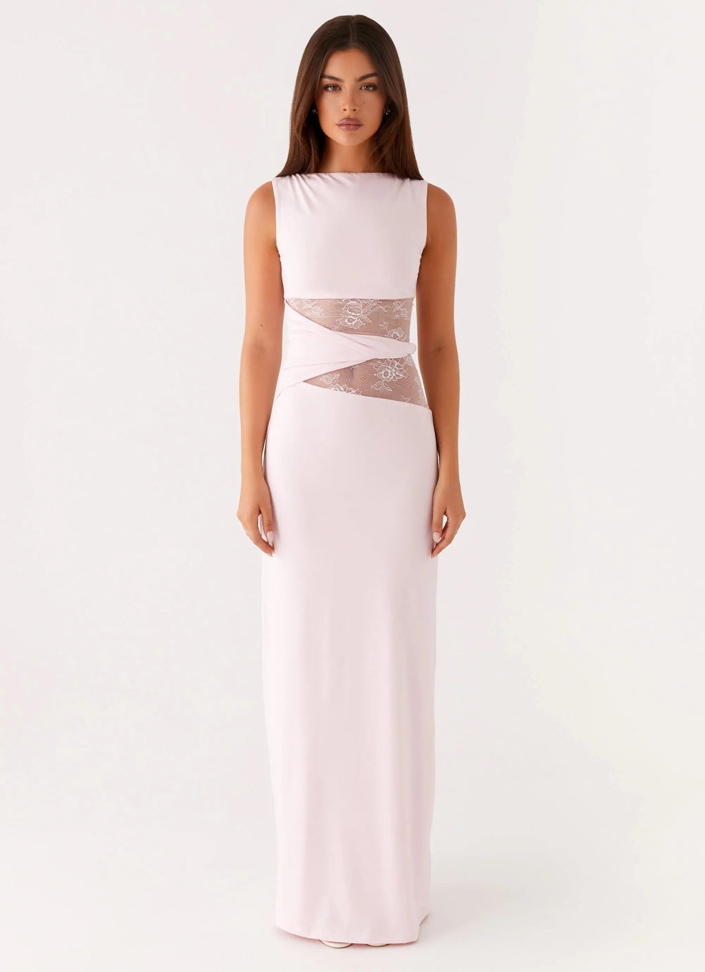 Women's Karma Collection | Maxi Dress for Women with Semi-Sheer Lace Waist | Elegant Long Dress for Glamorous Occasions  1