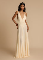 Cream Lace-Accent Dress — Adjustable Straps