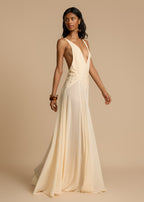 Cream Lace-Accent Dress — Adjustable Straps