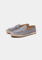Women's Light Gray Suede Penny Seaside Espadrilles 0