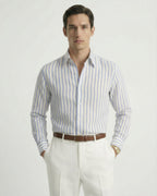 Linen Striped Leisure Shirt | Breathable Fabric & Button-Down Collar for Stylish Comfort