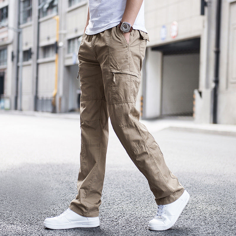 Men's lightweight cotton cargo pants side view