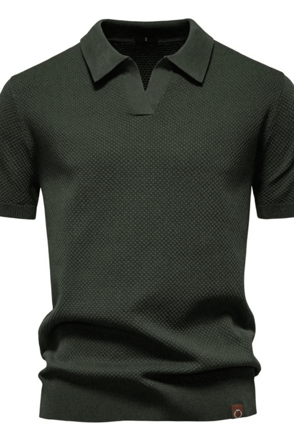 Men's Textured Knit Polo Shirt – Short Sleeve Casual