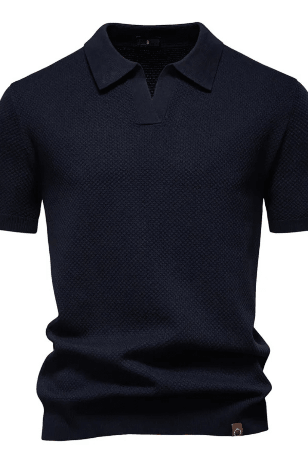 Men's Textured Knit Polo Shirt – Short Sleeve Casual