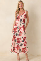 Women's MINKPINK Arabella Red Floral Mesh Midi Dress | 100% Polyester 6