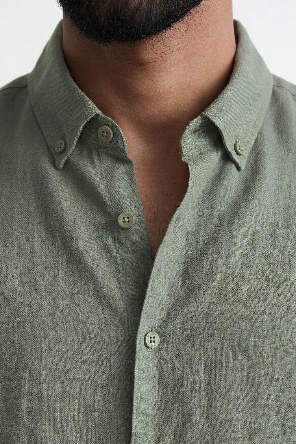 Moss Valley | Men's Shirt in Olive Linen with Breathable Fabric | Lightweight Comfort for Everyday Wear
