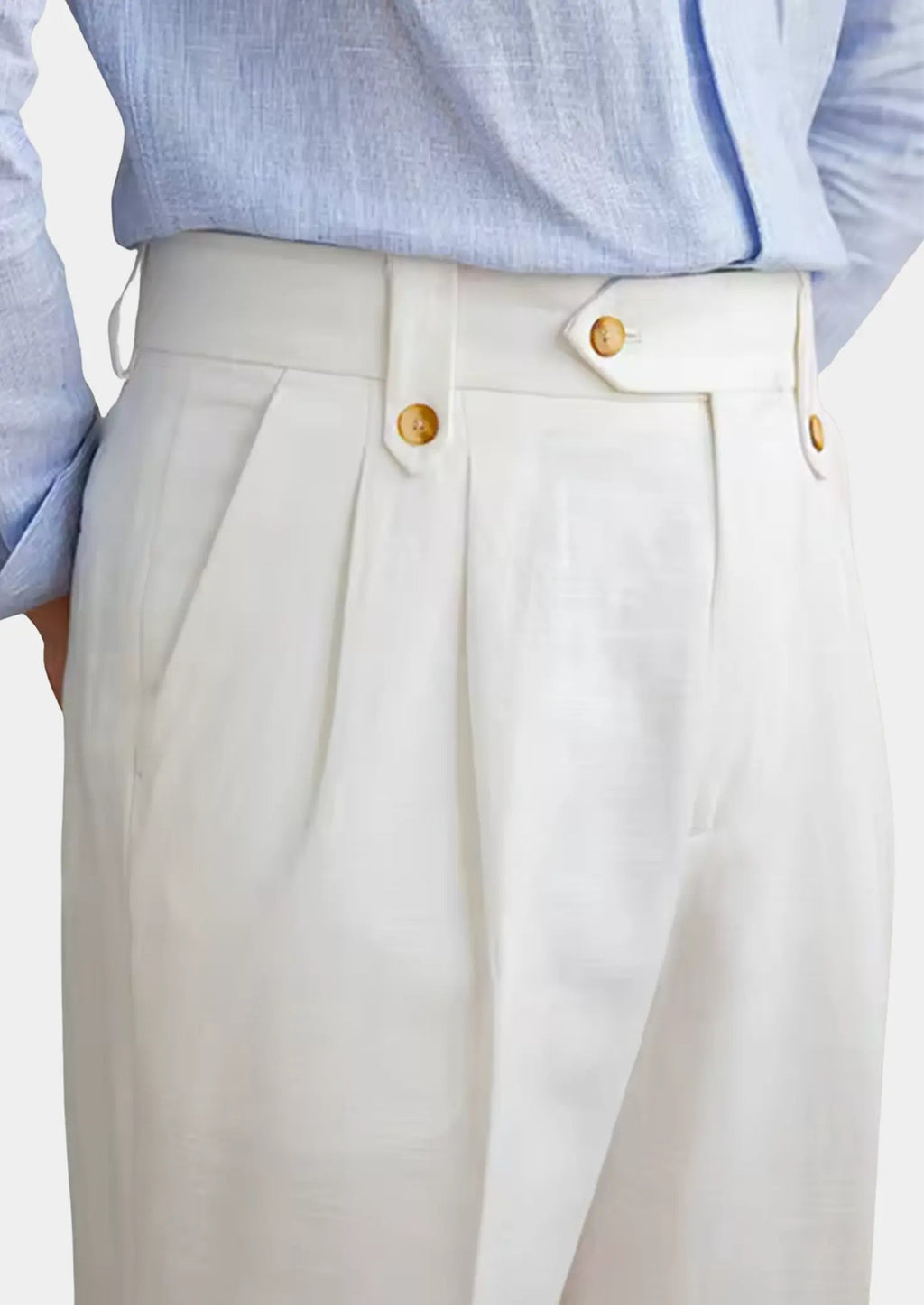 Women's Napoli Pleated Coastal Trousers - White 1