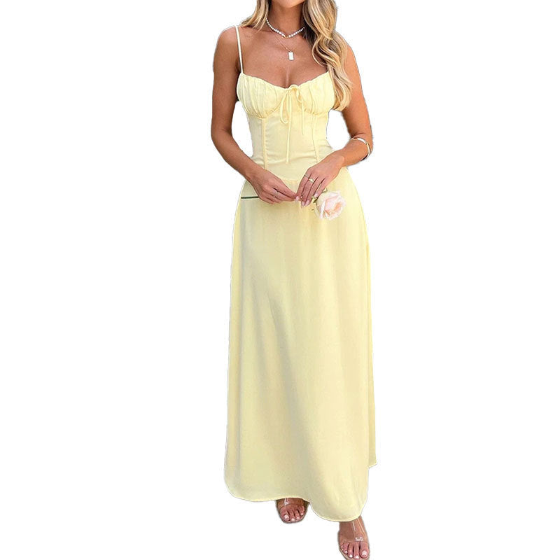 Women's Lace-Up A-Line Slip Dress — Sleeveless