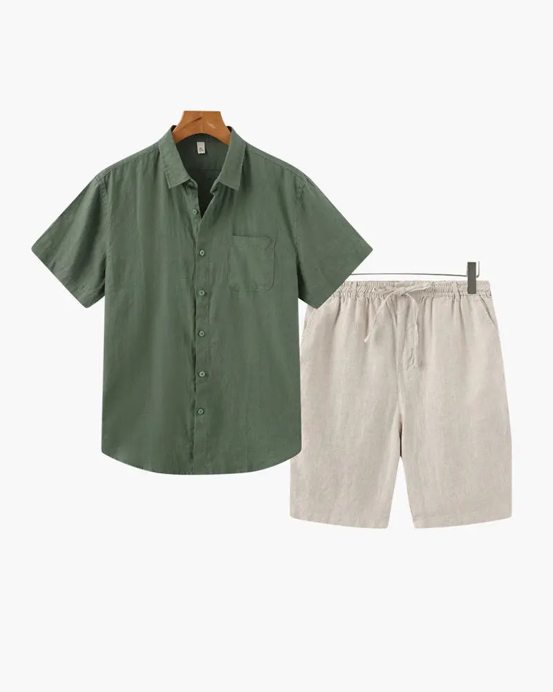 Women's Old Money Linen Combo (Shorts) 8
