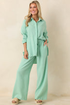 Women's Paradisa Dunedin Seaglass Green Cotton Drawstring Pants | 100% Cotton 6