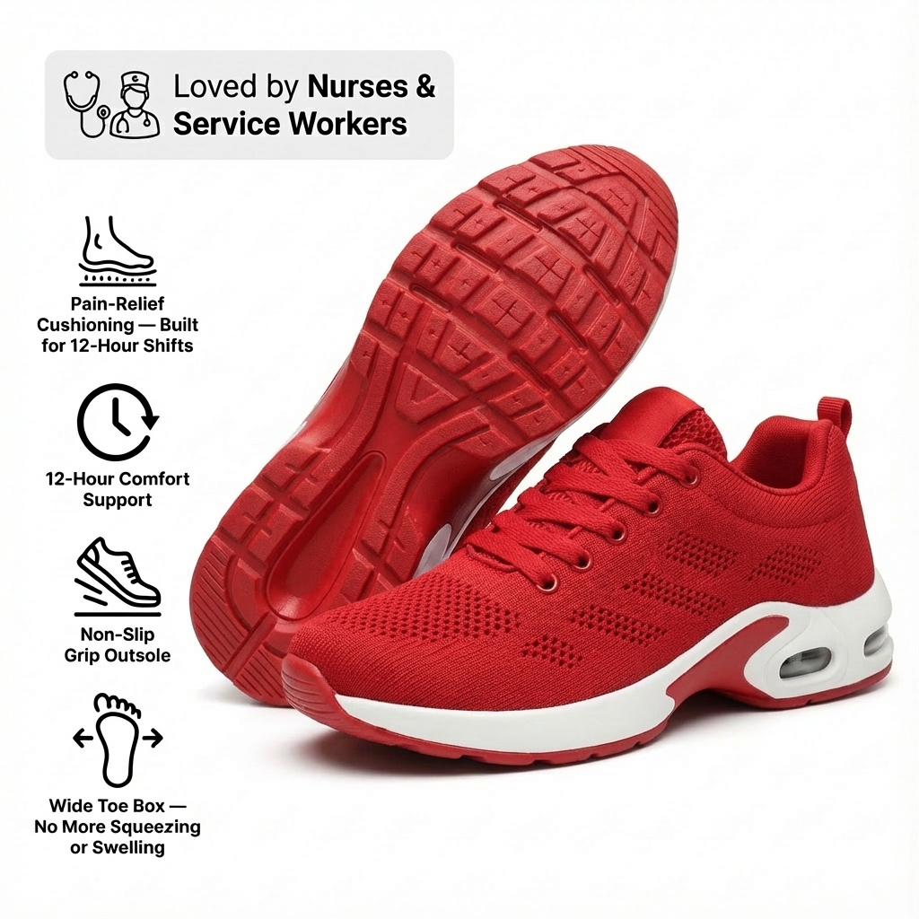 Non-Slip Work Shoes — Lightweight Arch Support