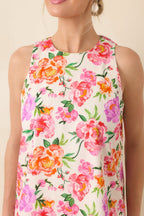 Women's Prosperina Claire Pink Multi Floral Cotton Bow Back Dress | 100% Cotton 2