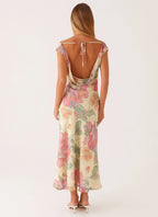 Full-length floral print maxi dress