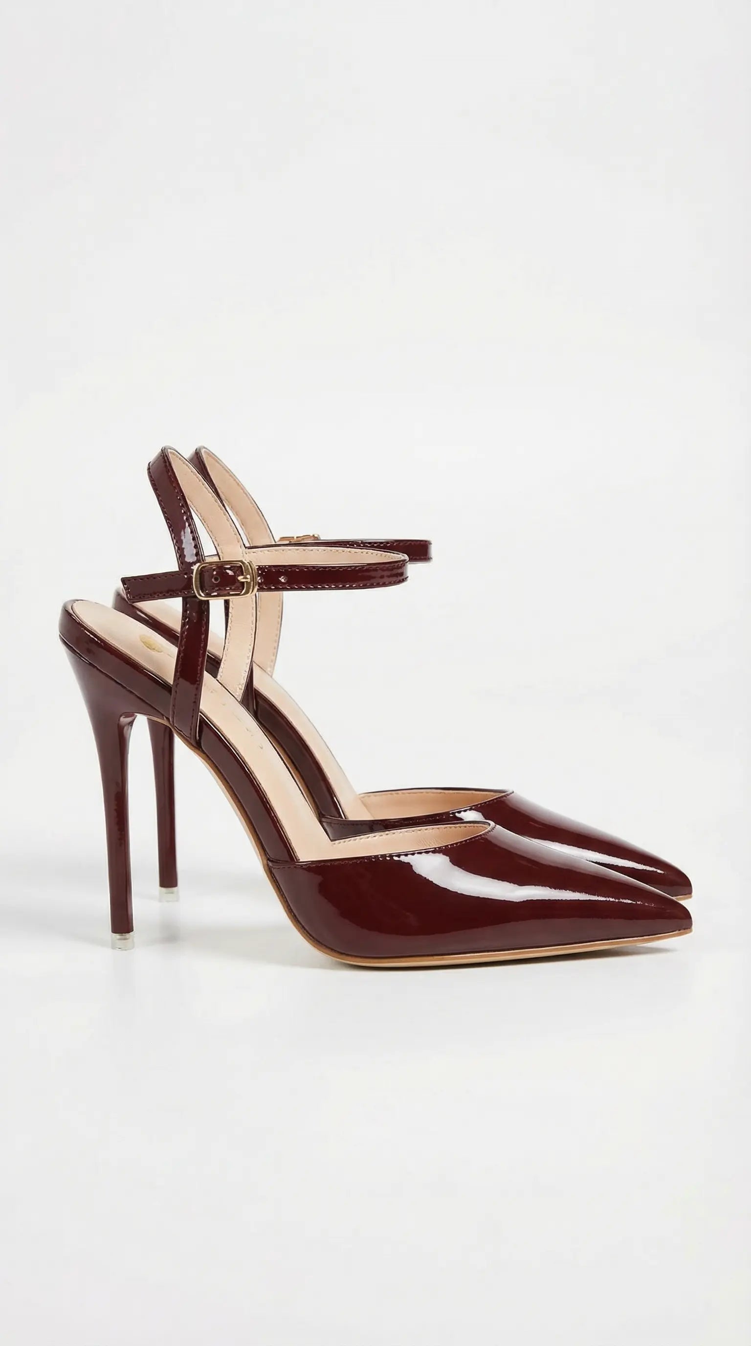 Women's gold heels with adjustable ankle strap