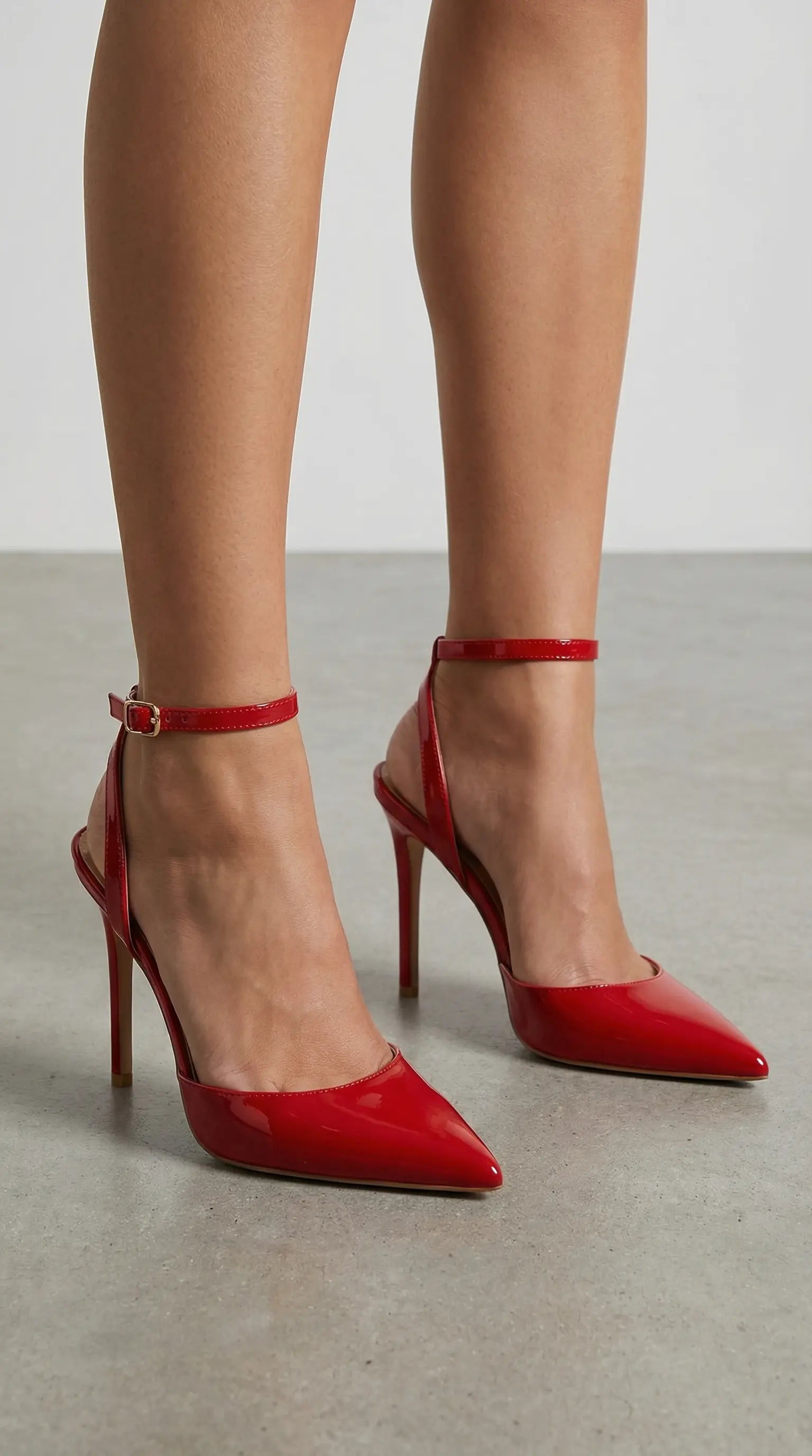 Women's gold heels with adjustable ankle strap