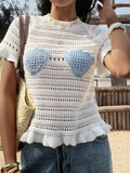 Seashell Cottage | Women's Tank Top with Crochet Knit Design | Coastal-Inspired Summer Wear