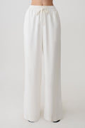 Women's White Linen Pants — Adjustable Waistband