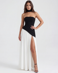 Black Maxi Dress with Asymmetrical Hem – Elegant Long Dress for...