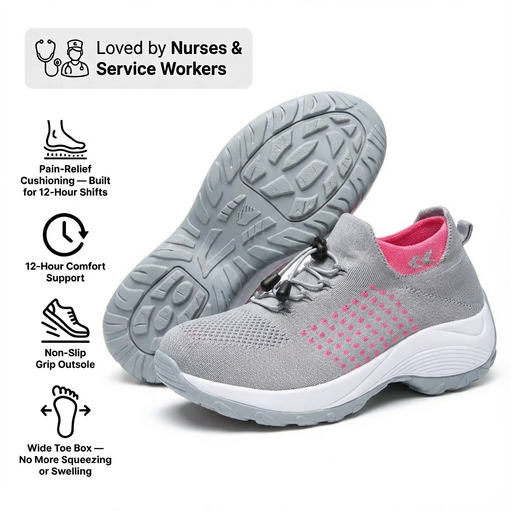 Non-Slip Work Shoes — Arch Support & Cushioned Insole