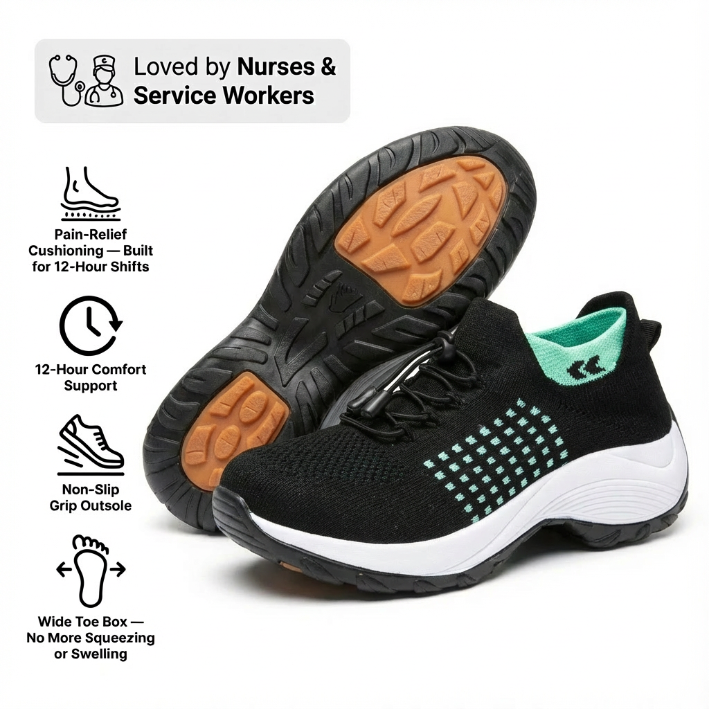 Non-Slip Work Shoes — Arch Support & Cushioned Insole
