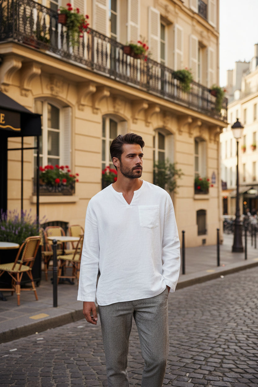 Shoreline Collection | Men's Linen Shirt with Breathable Fabric | Relaxed Fit for Ultimate Comfort