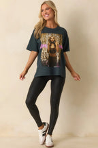 High-waist black faux-leather leggings side view