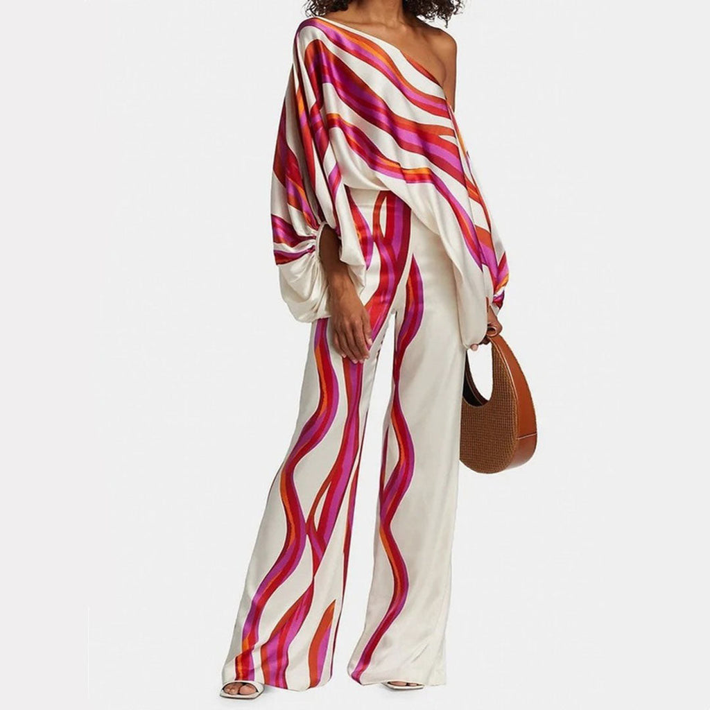 Women's Summer Two-Piece Set — Off-Shoulder Top & Shorts