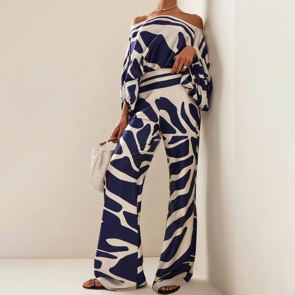 Women's Summer Two-Piece Set — Off-Shoulder Top & Shorts