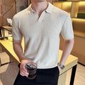 Textured Knit Polo Shirt | Lightweight Knit with Open Collar | Versatile Casual Wear