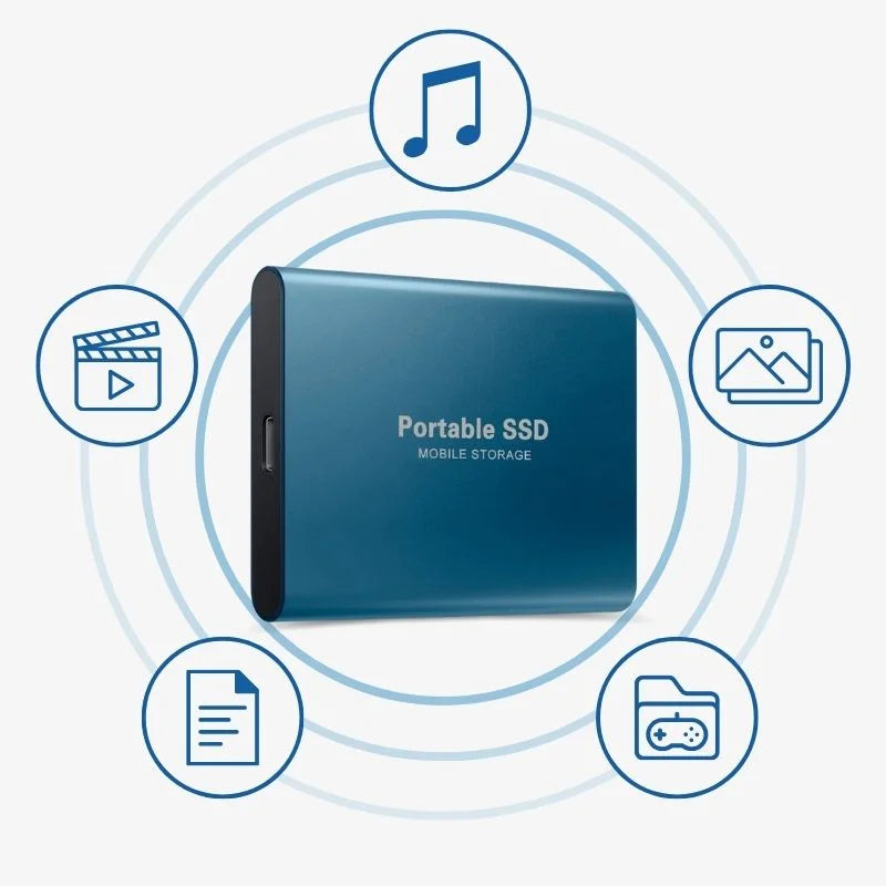 Portable external SSD USB 3.1 backup drive