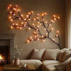 LED lighted decorative branch wall art warm white
