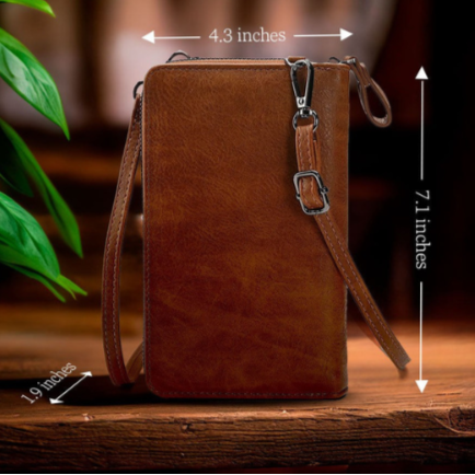 Vegan Leather Crossbody Bag with Adjustable Strap & Zippered Compartment for Effortless Style