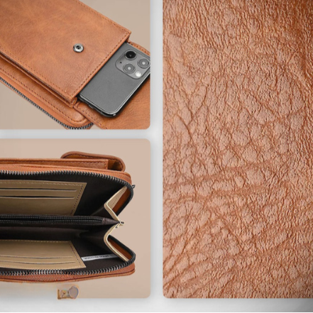 Vegan Leather Crossbody Bag with Adjustable Strap & Zippered Compartment for Effortless Style