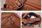 Vegan Leather Crossbody Bag with Multi-Zippered Compartments | Stylish Crossbody Purse for Everyday Organization