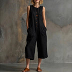 Vintage-Inspired | Women's Wide-Leg Jumpsuit with Sleeveless Design | Chic Retro Style for Effortless Fashion