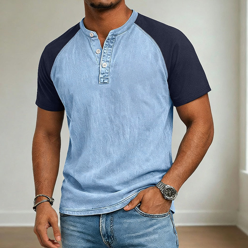 Vintage Collection | Men's Henley Shirt with Soft Cotton Fabric | Casual Style for All-Day Comfort