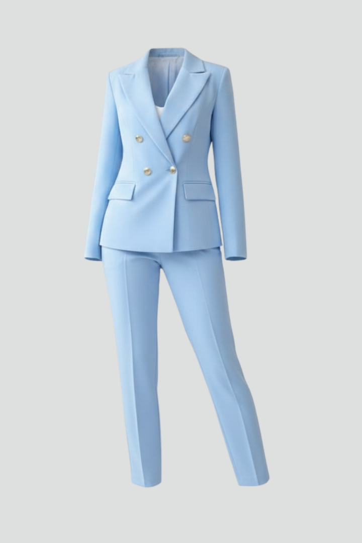Women's Suit Set — Blazer & Straight-Leg Trousers