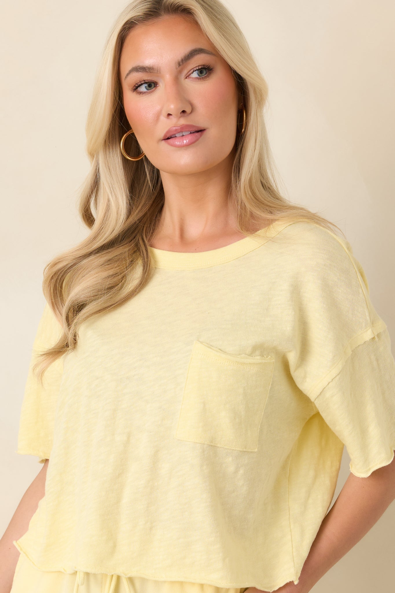 Women's Z Supply Sunnyside Yellow Cotton Everyday Pocket Tee | 100% Cotton 5